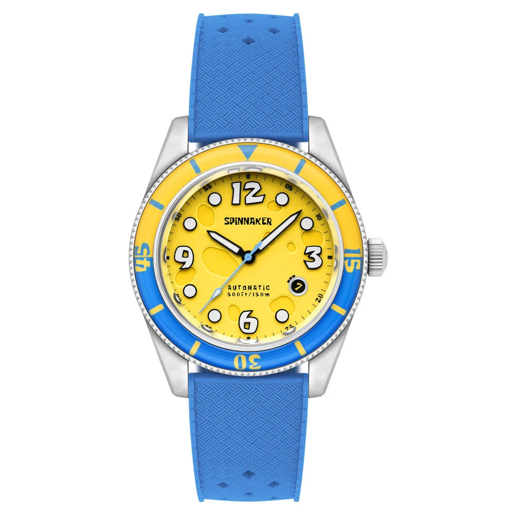 Spinnaker Fleuss Automatic SpongebBob SquarePants Conch Street LE Yellow Sponge #SP-5151-03 kol saati