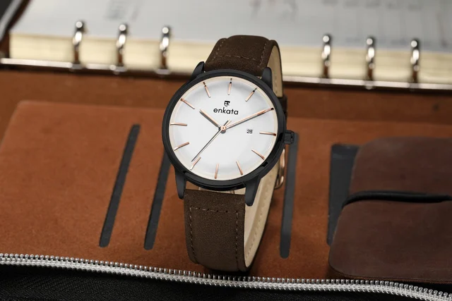 Enkatawatches Atria Dark Brown Leather kol saati