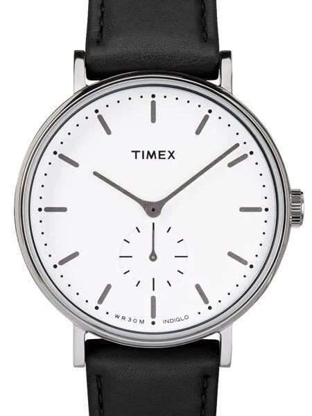 Timex Fairfield Quartz Dress Watch with White Dial and INDIGLO Night-Light #TW2R38000VQ 41 mm kol saati