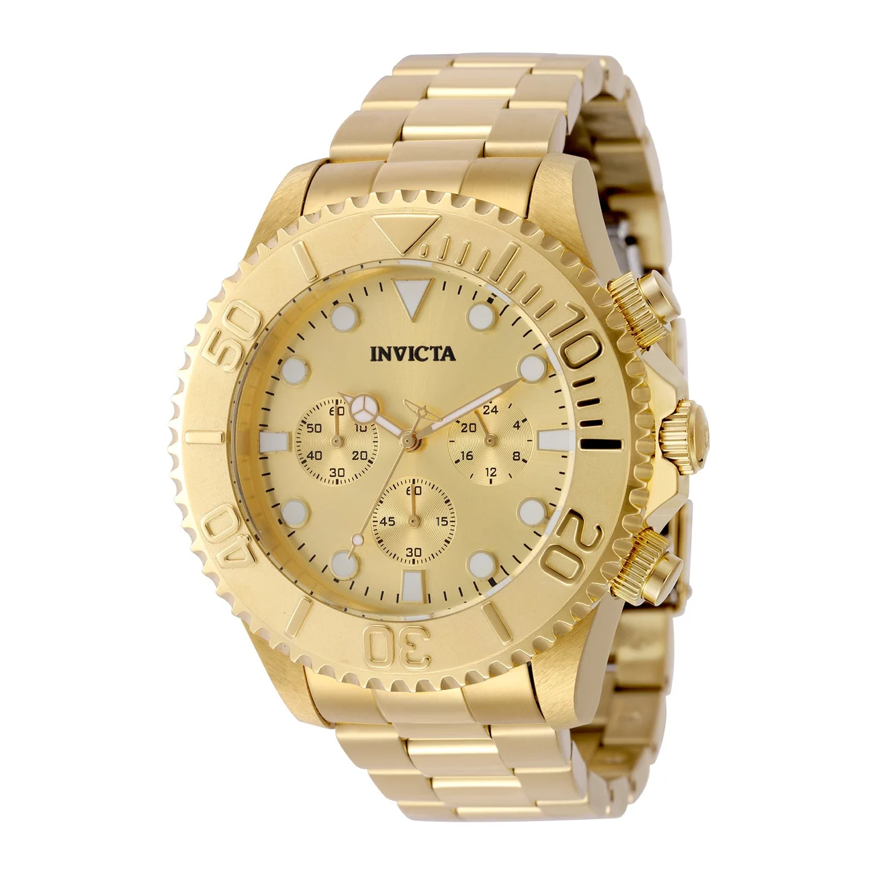 Invicta Grand Diver Stenoz Watch - 47mm. Gold (50588) 47 mm kol saati