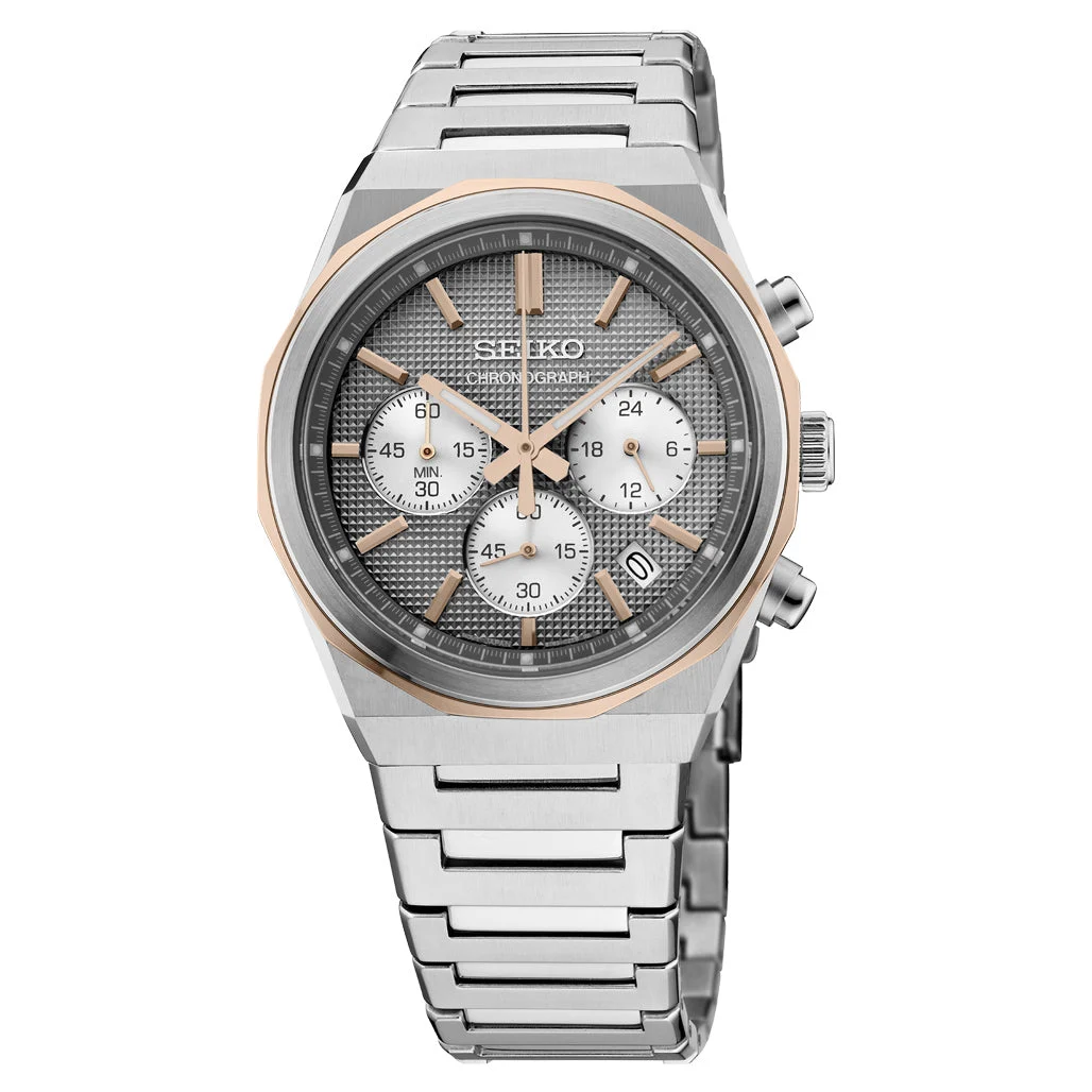 Seiko Sports Chronograph with Gunmetal Grey Dial #HGK002 45.8 mm kol saati