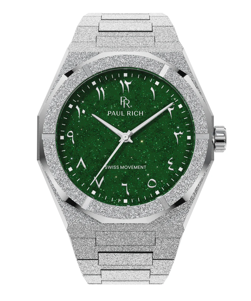 Paul Rich Frosted Star Dust II PR99II Arabic Silver Green 43 mm kol saati