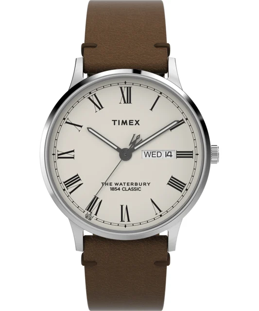 Timex Waterbury Classic 40mm Leather Strap Watch TW2W50600 kol saati