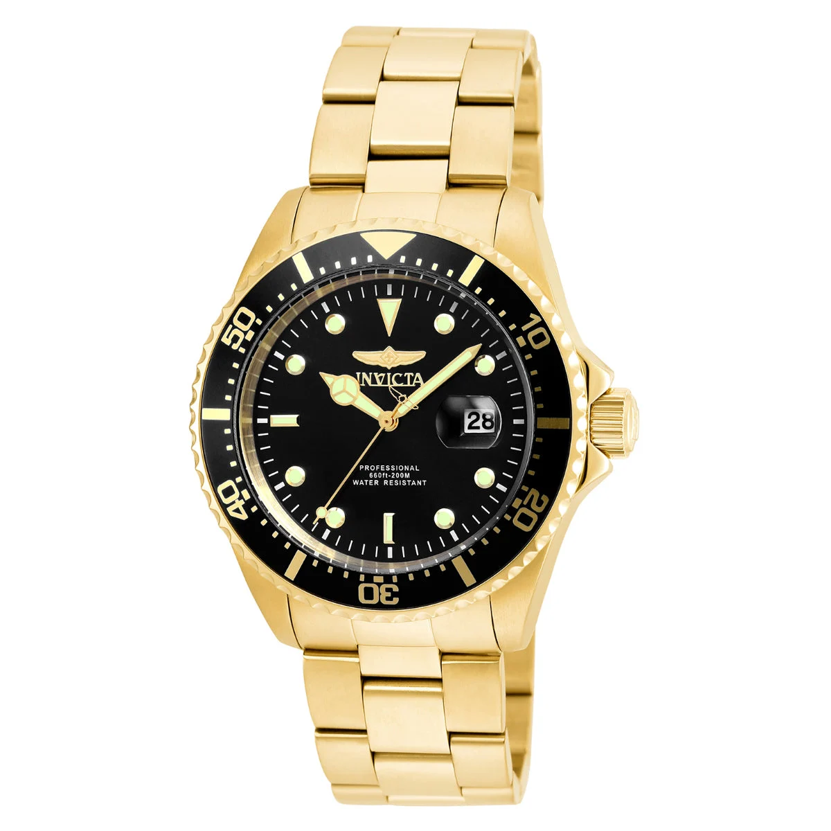 Invicta Pro Diver Watch - 43mm, Gold (22062) 43 mm kol saati