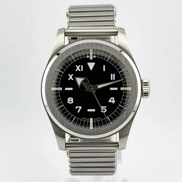 Serica California Dial 37.7mm Swiss Hand-Wind Field Watch Full 4512 California Dial 37.7mm