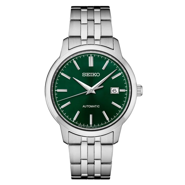Seiko Essentials Automatic Dress Watch with Green Sunray Dial #SRPH89 kol saati