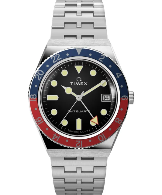 Timex GMT 38mm Stainless Steel Bracelet Watch TW2V38000 kol saati