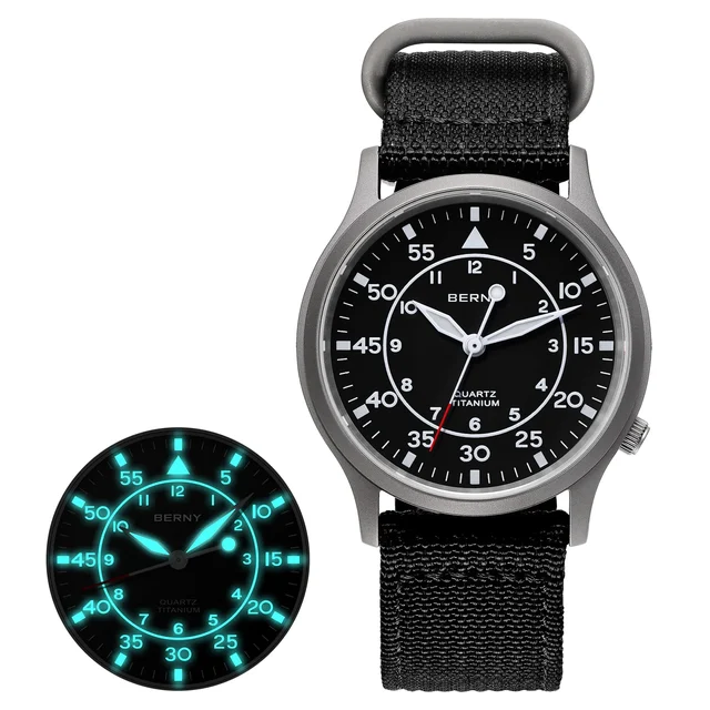 BERNY Men Quartz Titanium Watch-T2566M T2566M-A kol saati