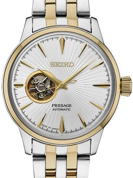 Seiko Presage Open-Heart, Cocktail Time Automatic Dress Watch with 40.5mm Case #SSA358 40.5 mm kol saati