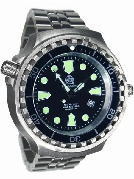 Tauchmeister Automatic, 1000m Dive Watch with Helium Release Valve and Sapphire Crystal #T