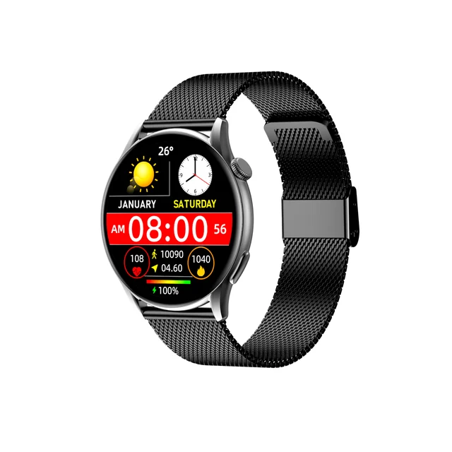Montre Connectée AMOLED Black Case with Black Mesh Band PC217B.BM kol saati