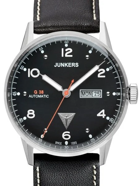 Junkers Day and Date Automatic Watch with Black Dial #6966-2 42 mm kol saati