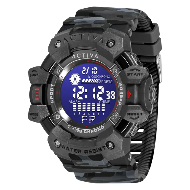 Activa Armour X Invicta Digital Watch - 50mm. Camouflage, Black (ACW8050MC-003) kol saati