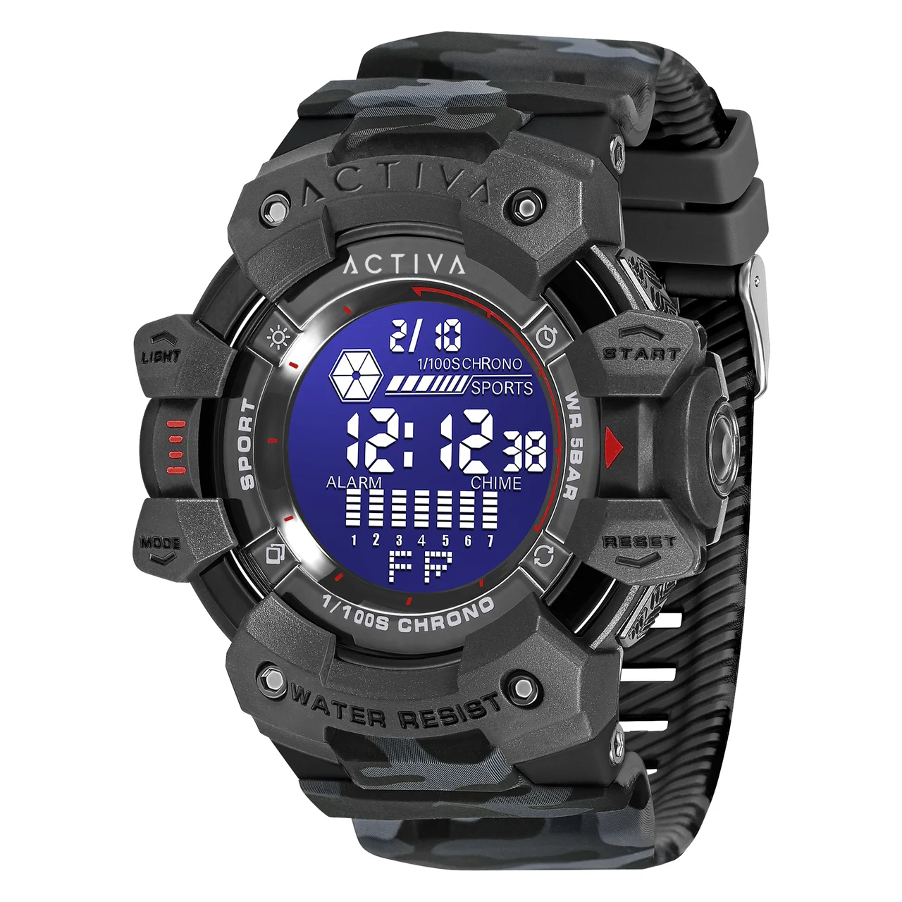 Activa Armour X Invicta Digital Watch - 50mm. Camouflage, Black (ACW8050MC-003) 50 mm kol saati
