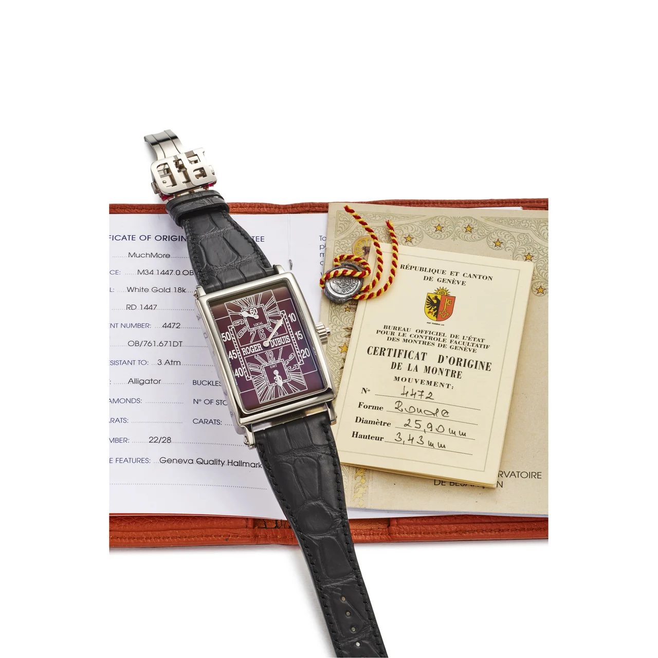 Roger Dubuis ROGER DUBUIS REF M34 1477 0 OB MUCHMORE GMT 18K WHITE GOLD 22/28 kol saati