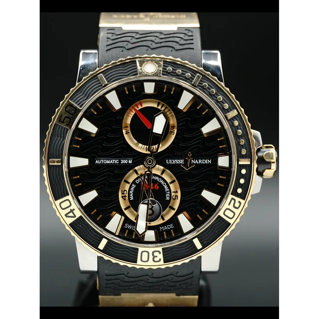 Ulysse Nardin Maxi Marine Diver Black Dial Rose Gold 265-90 210000024478 kol saati