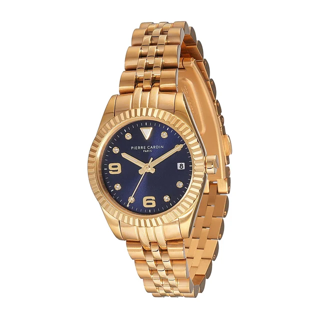 OPERA Timbre Women’s Watch - Gold Case, Blue Dial with Crystal Indexes and Gold Jubilee St