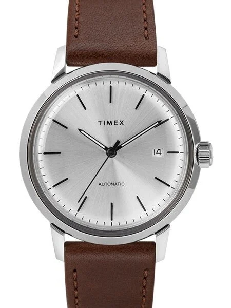 Timex Scratch and Dent - 40mm Marlin 21-Jewel Automatic Watch with Silver Dial #TW2T22700Z