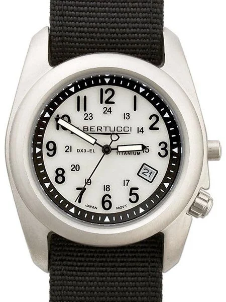 Bertucci Titanium Watch with Electro-Luminescent White Dial #22001 kol saati