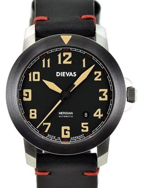 Dievas Meridian German Made Aviator Watch with Sapphire Crystal and 44mm Diameter Case kol