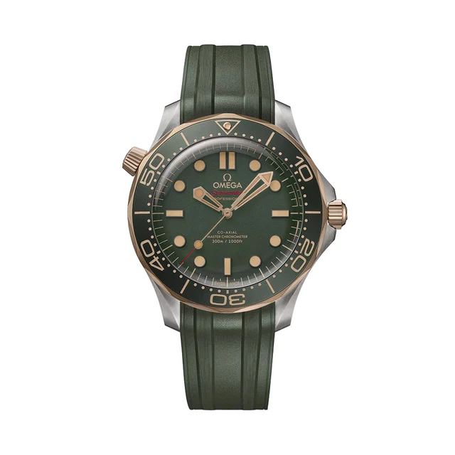OMEGA Seamaster Diver 300M Titanium and Bronze Gold 42mm - Green on Rubber Strap O21092422