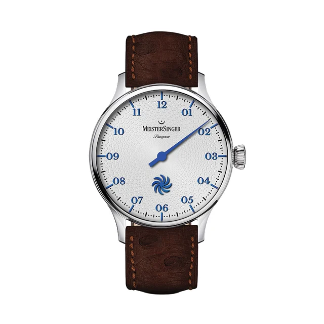 Meistersinger Pangaea 40mm - Silver on Leather Strap PDS901B_SF02 kol saati
