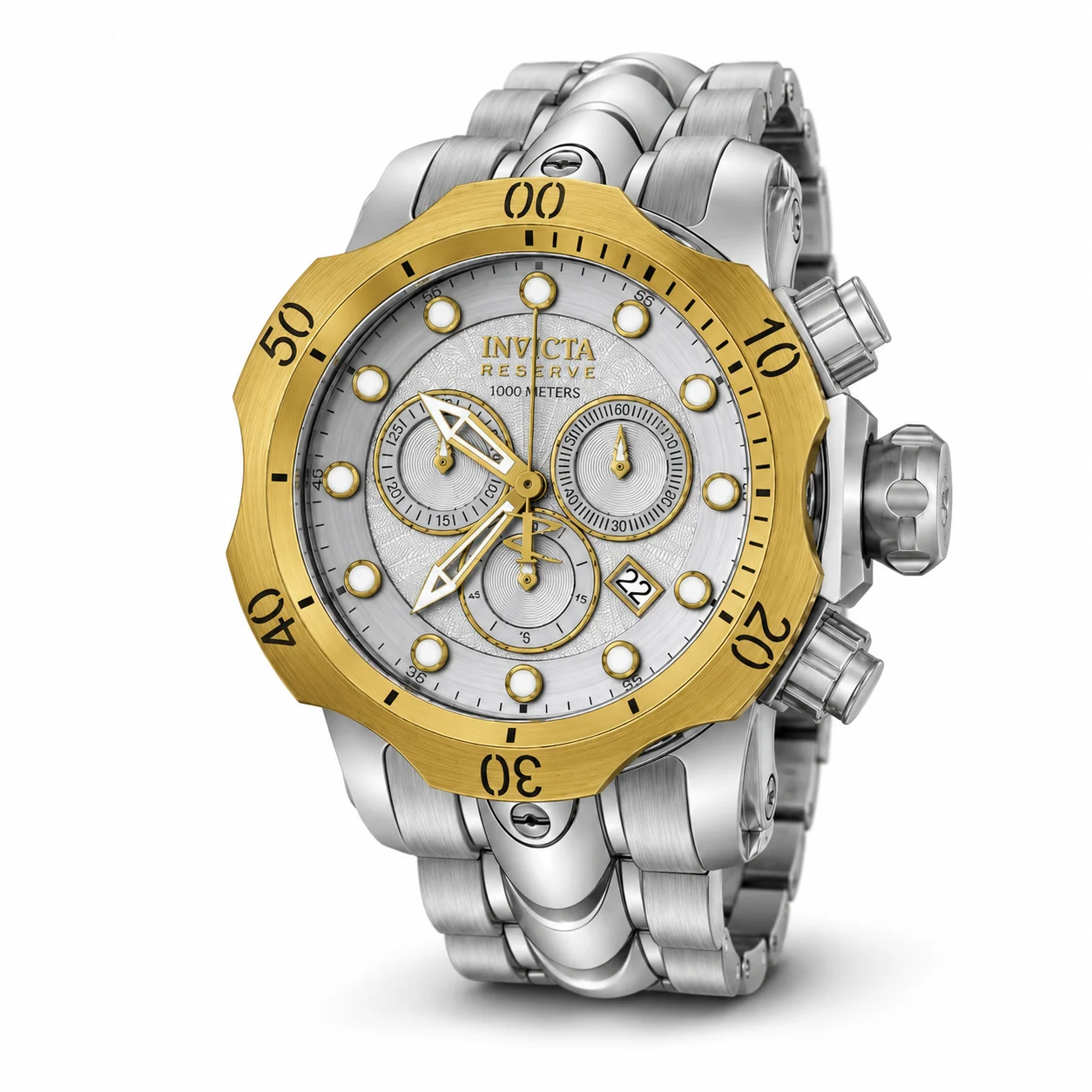 Invicta Reserve Boy 46mm Stainless Steel + 14K Yel 10800S 46 mm kol saati