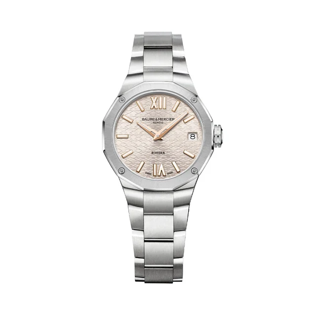 Baume Et Mercier Riviera 10810 Quartz Date 33mm - Silver on Bracelet M0A10810 kol saati