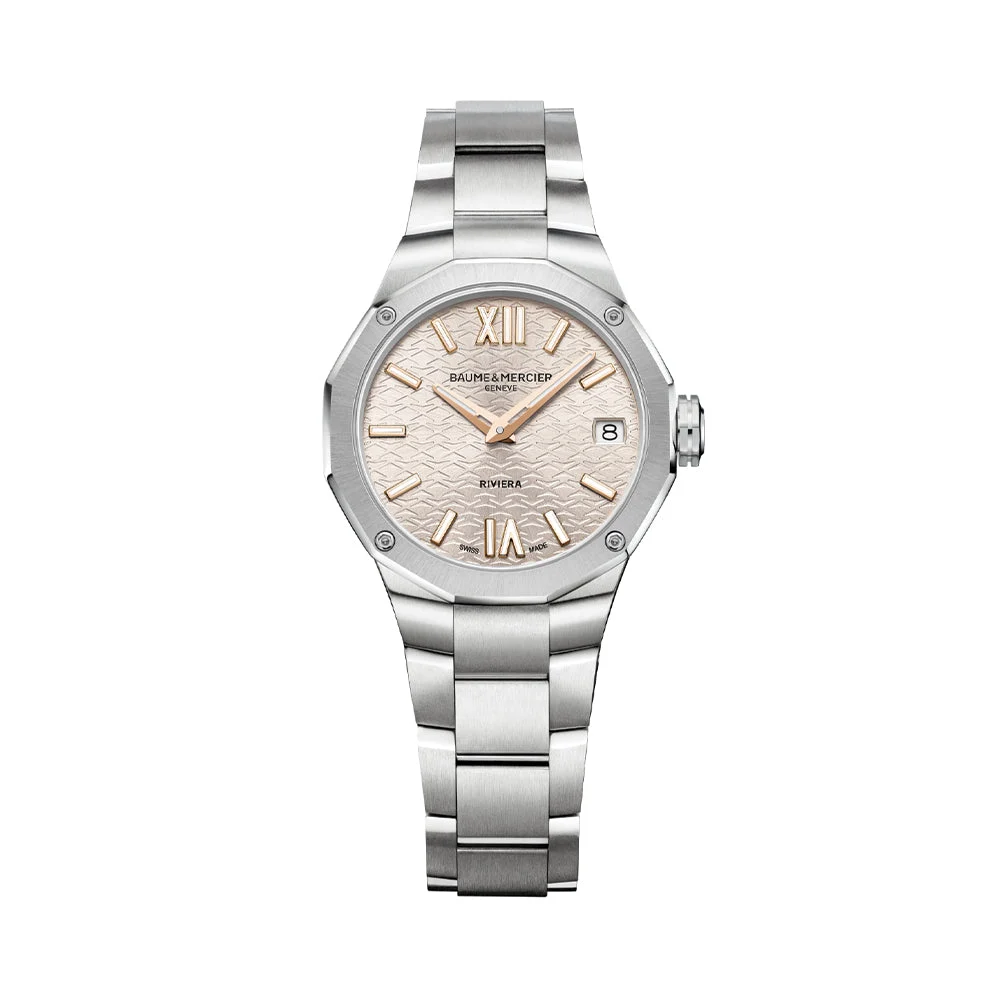 Baume Et Mercier Riviera 10810 Quartz Date 33mm - Silver on Bracelet M0A10810 33 mm kol saati