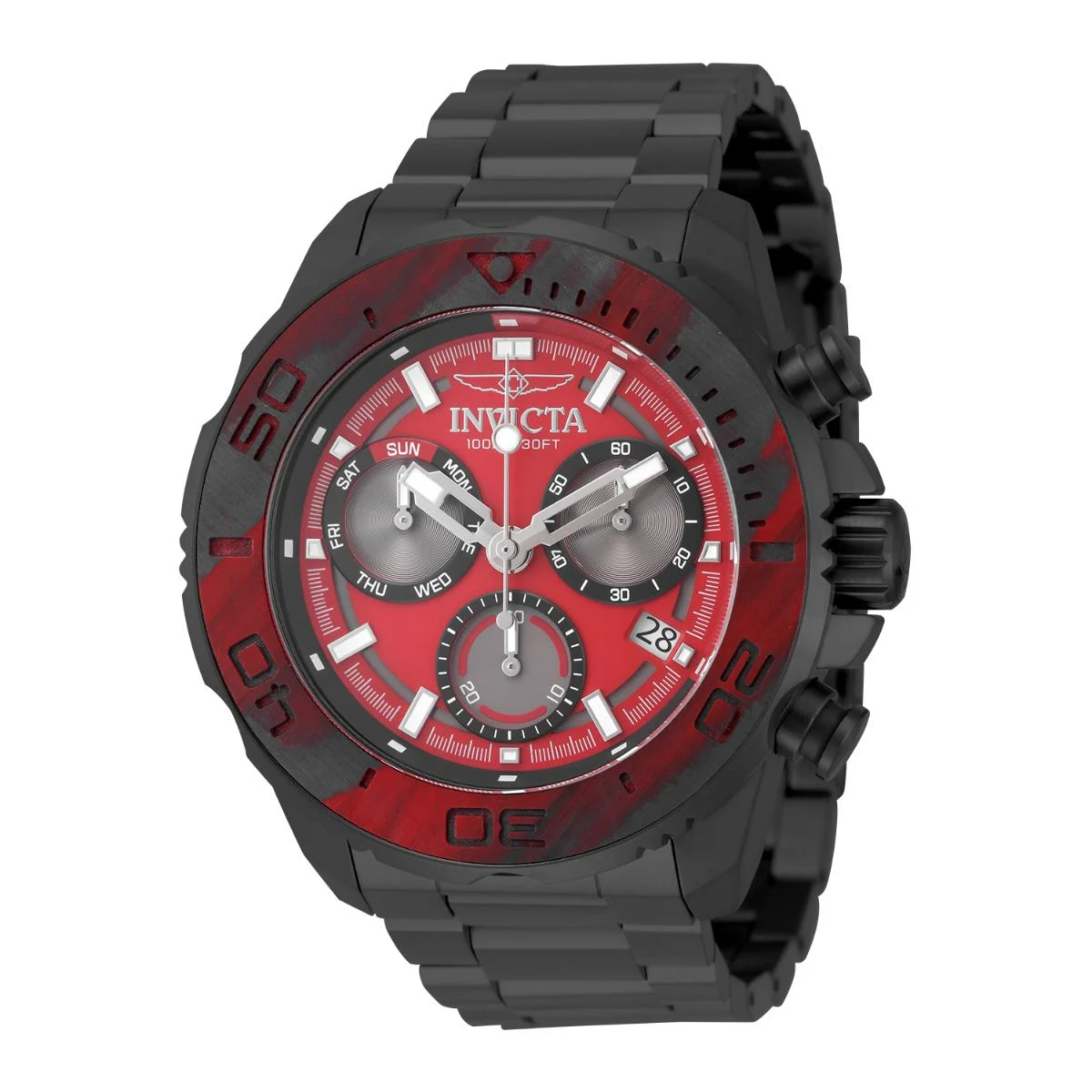 Invicta Carbon Hawk Zorvik Ronda Z60 Caliber Watch - 48mm, Black (51081) 48 mm kol saati
