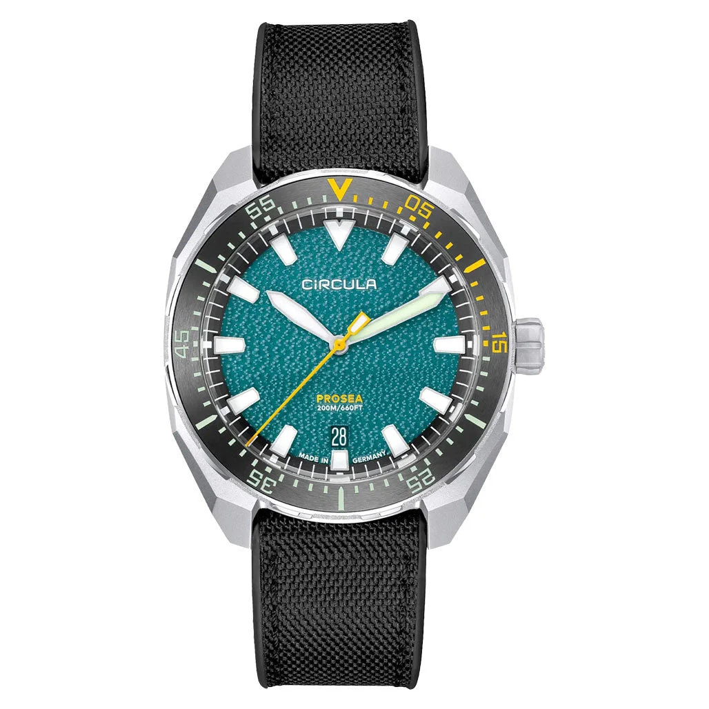 Circula ProSea Automatic Dive Watch with Petrol Paper Dial #PS-SH-PS 46 mm kol saati