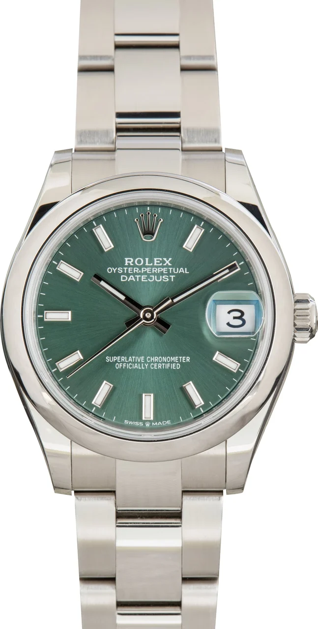 Rolex Jubilee Datejust 31 Ref 278240 Mint Green Dial 31 mm kol saati