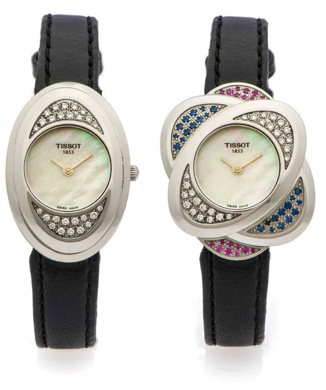 Tissot Lady'S TISSOT LADY'S REF. G347 STEEL A fine quartz stainless steel lady's jewellery-set wristwatch with mother-of-pearl dial. kol saati