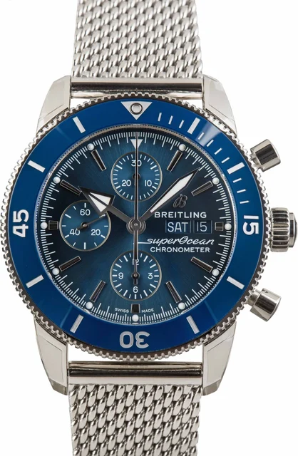 Breitling Blue Superocean Heritage Chronograph 44 Steel on Rubber A13313161C1A1 kol saati