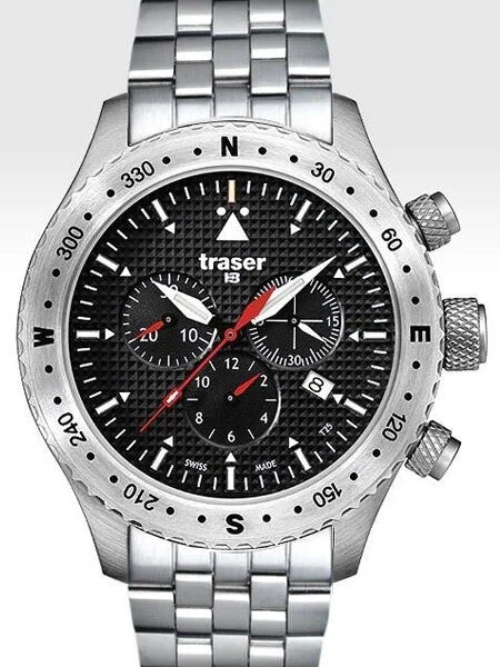 Traser Jungmann Aviator Chronograph Watch with Sapphire Crystal, 12-hour Totalizer #100369