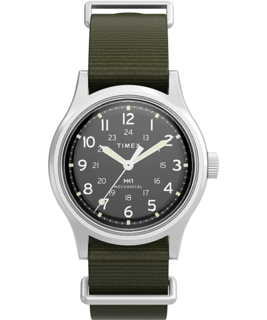 Timex Hand-Wound 36mm Fabric Strap Watch TW2Y07900 kol saati