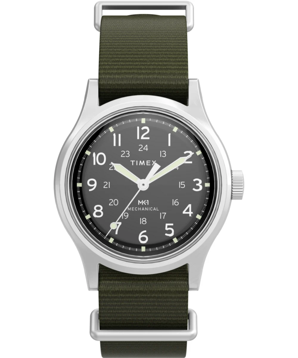 Timex Hand-Wound 36mm Fabric Strap Watch TW2Y07900 36 mm kol saati