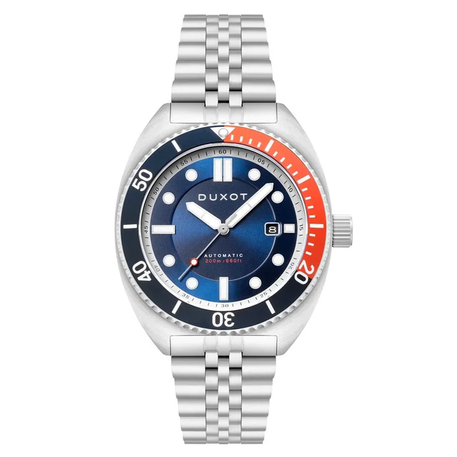 Duxot Tortuga Automatic Dive Watch with Blue Dial #DX-2026-33 kol saati