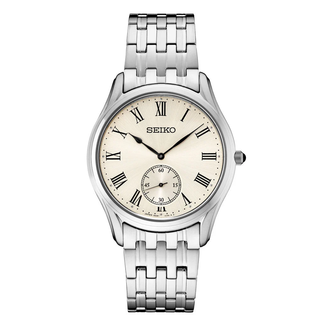 Seiko Essentials 39mm Dress Watch with Champagne Dial #SRK047 39 mm kol saati