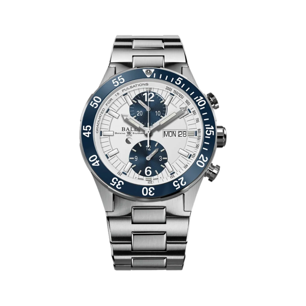BALL Watch Roadmaster Rescue Chronograph 42 mm - White on Bracelet DC3030C-S1-WH 42 mm kol saati