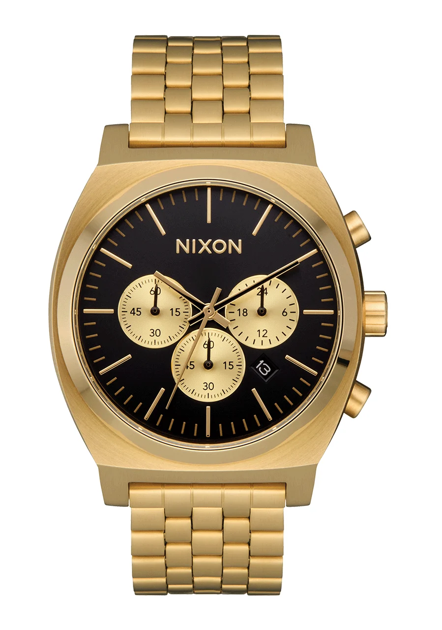 Nixon US Time Teller Chrono - Gold / Black / Gold A972-5333-00 40 mm kol saati