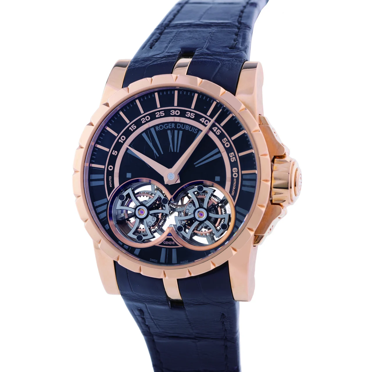 Roger Dubuis ROGER DUBUIS REF. DBEX0280, EXCALIBUR 45 DOUBLE FLYING TOURBILLON, 18K PINK GOLD, LIMITED 7/88 kol saati