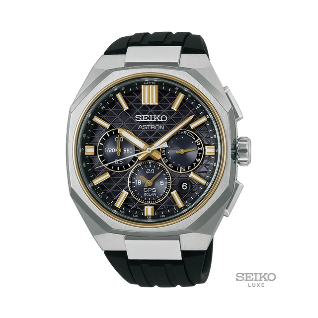 Seiko Astron 43.4mm - Black on Rubber Strap HAB003 kol saati