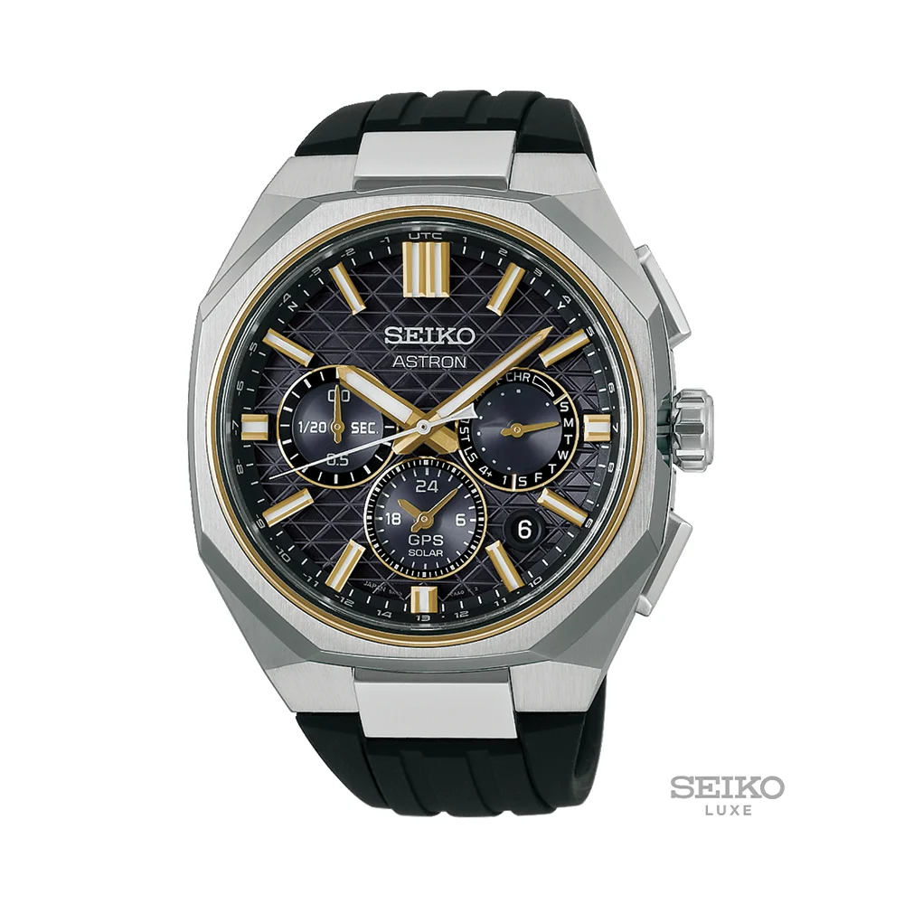 Seiko Astron 43.4mm - Black on Rubber Strap HAB003 43.4 mm kol saati