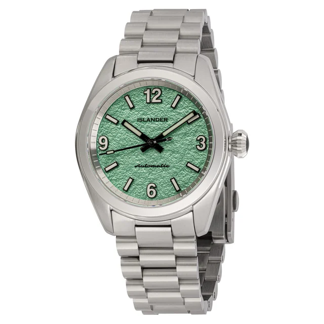Islander Brookville Calligraphy Edition Watch with Green Parchment Dial #ISL-339 kol saati