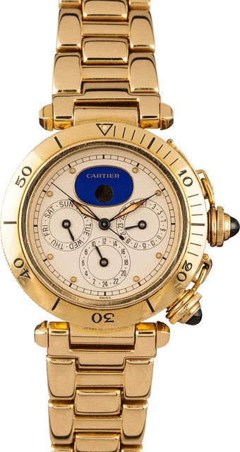 Cartier Pasha Perpetual Calendar Gold 0560 kol saati