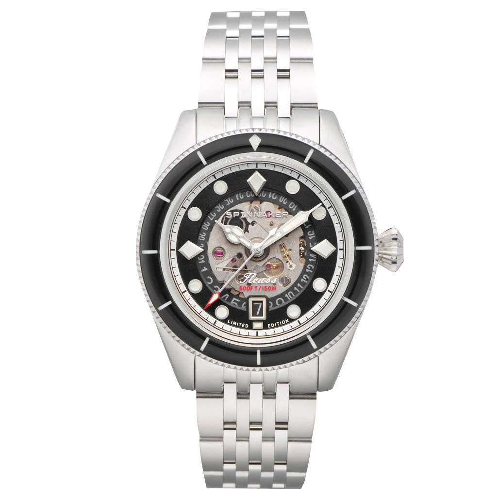 Spinnaker Fleuss Automatic Marlborough Ltd Edition with Storm Black Dial #SP-5116-11 43 mm kol saati
