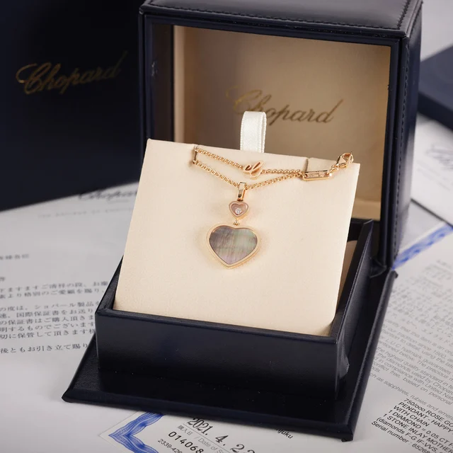 Chopard CHOPARD, REF. 797482-5304, HAPPY HEARTS, SMOKE MOTHER OF PEARL, 18K PINK GOLD kol saati