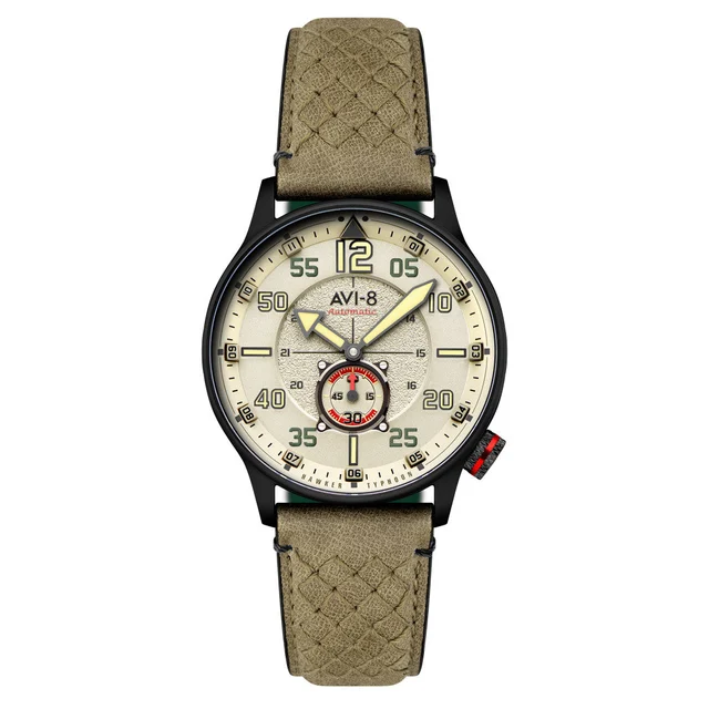 AVI-8 Hawker Typhoon Baldwin Automatic Dark Khaki Dial #AV-4119-04 kol saati