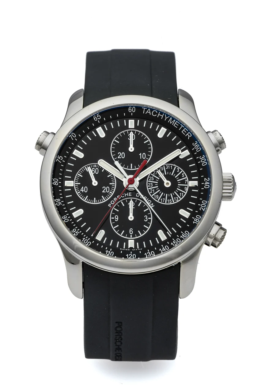 Porsche Design Ptr Titan Rattrapante PORSCHE DESIGN PTR TITAN RATTRAPANTE REF. 6613.12 TITANIUM Very fine, self-winding, titanium wristwatch with split-second chronograph and date. kol saati
